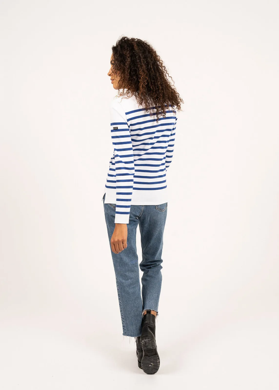 Saint James Sailor Striped Shirts*Naval woman authentic striped sailor shirt Neige/gitane