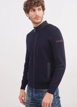 Saint James Jumpers & Cardigans*Navigateur zipped cardigan Navy