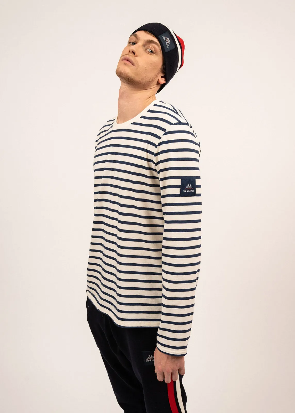 Saint James Sailor Striped Shirts|Sailor Striped Shirts*Normands cotton sailor striped shirt Ecru/marine