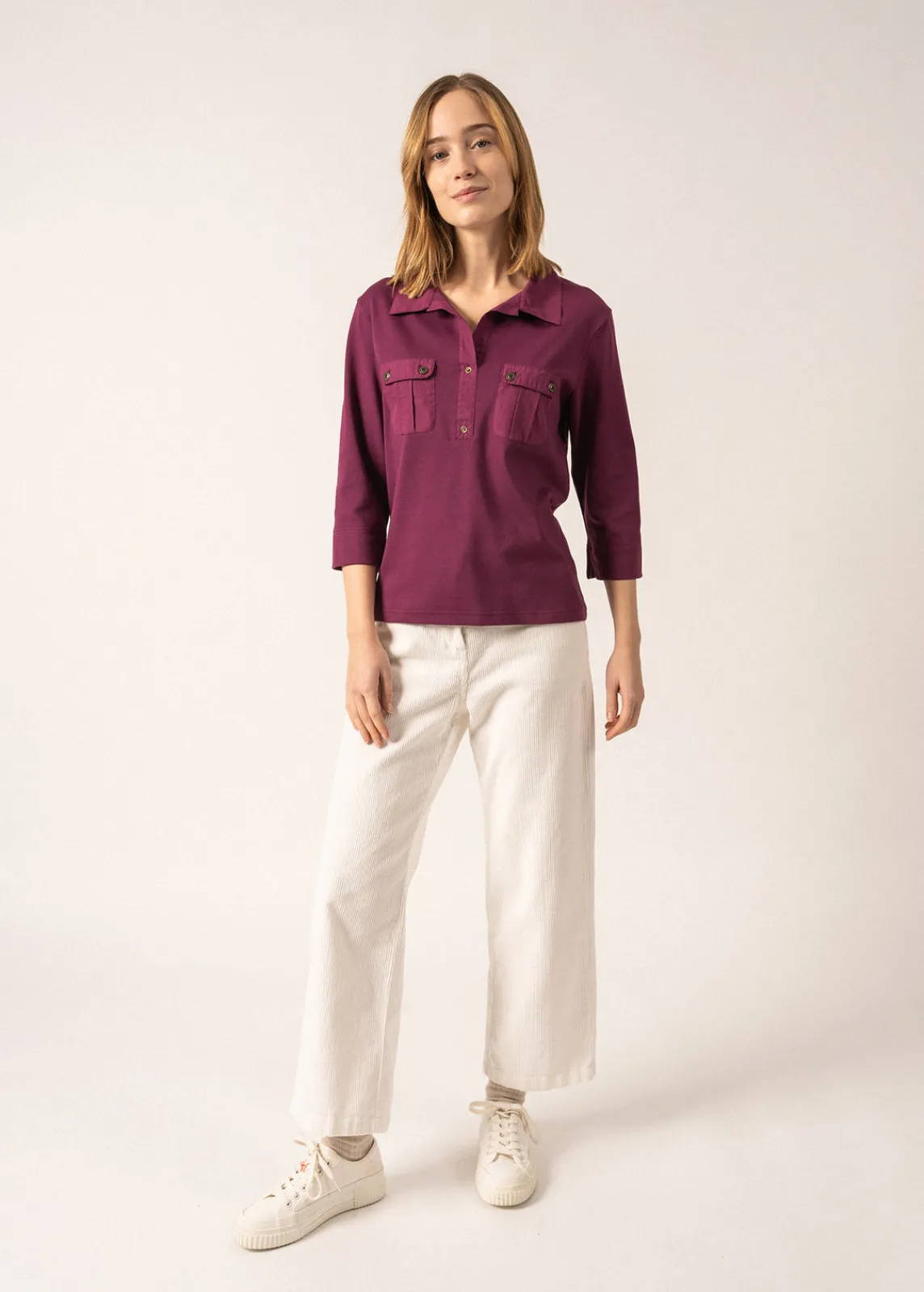 Saint James Tops & Polos*Oléron polo shirt Prune