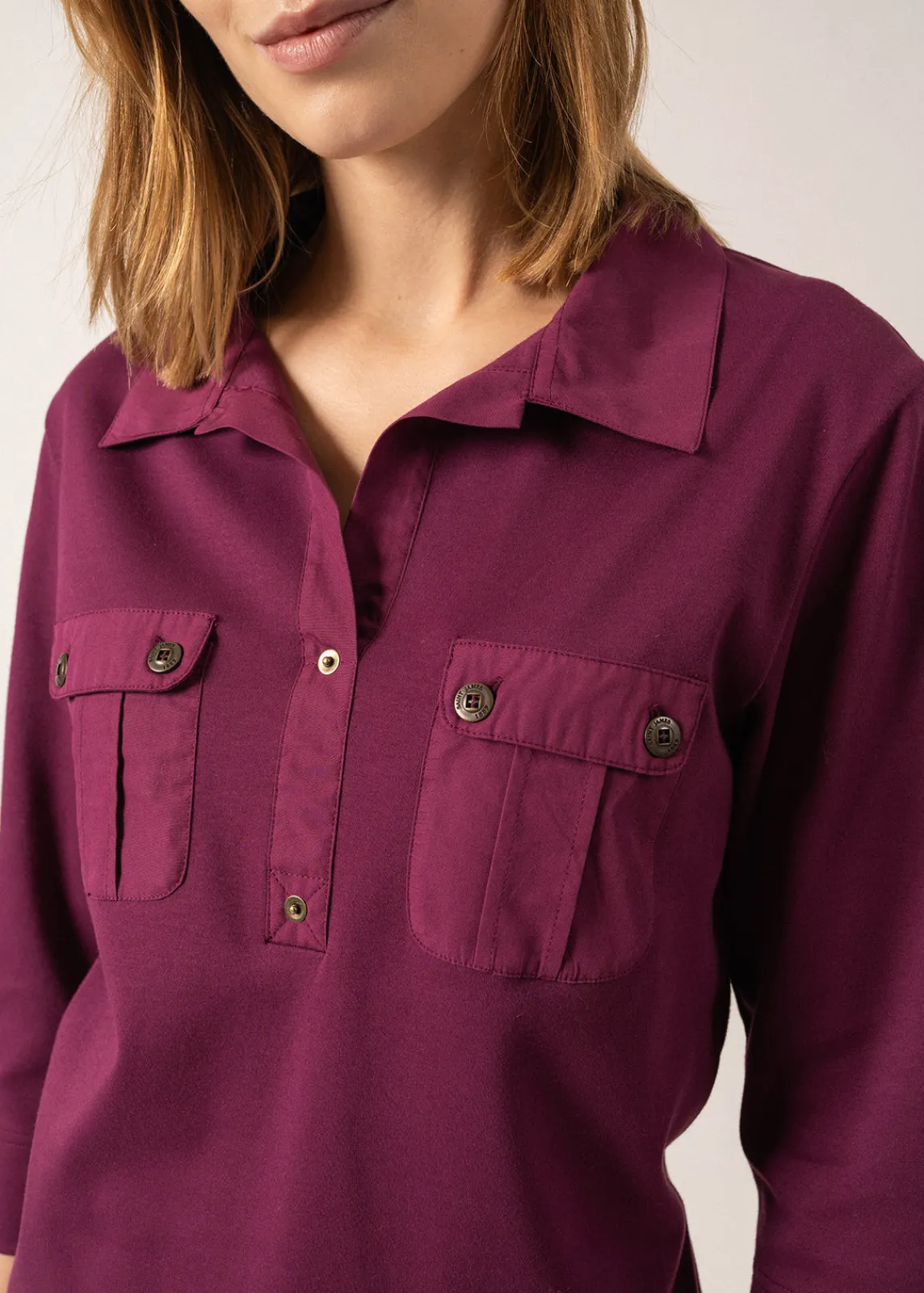 Saint James Tops & Polos*Oléron polo shirt Prune
