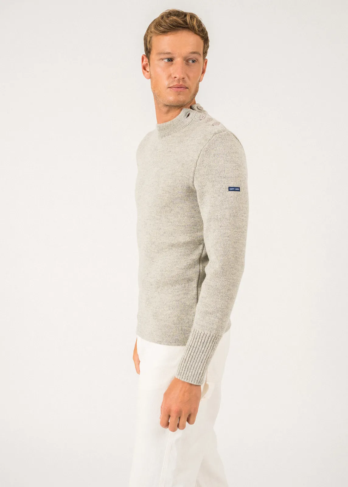 Saint James Sailor Jumpers|Sailor Jumpers*Paris plain sailor jumper Grisclair/ecru