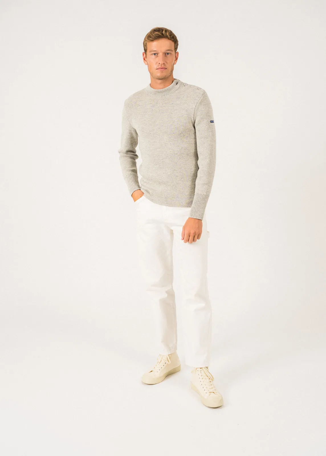 Saint James Sailor Jumpers|Sailor Jumpers*Paris plain sailor jumper Grisclair/ecru