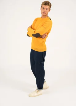 Saint James Sailor Jumpers|Sailor Jumpers*Patrimoine sailor jumper with elbow patches Marine