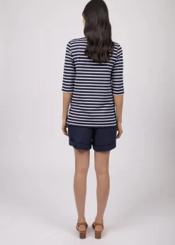 Saint James Sailor Striped Shirts*Phare boat neck striped sailor shirt Navy/neige