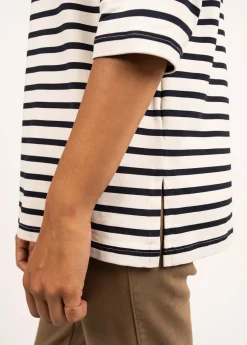Saint James Sailor Striped Shirts*Phare boat neck striped sailor shirt Neige/navy