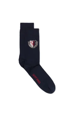 Saint James Accessories*Plain Cotton Socks Marine/ecume/tulipe
