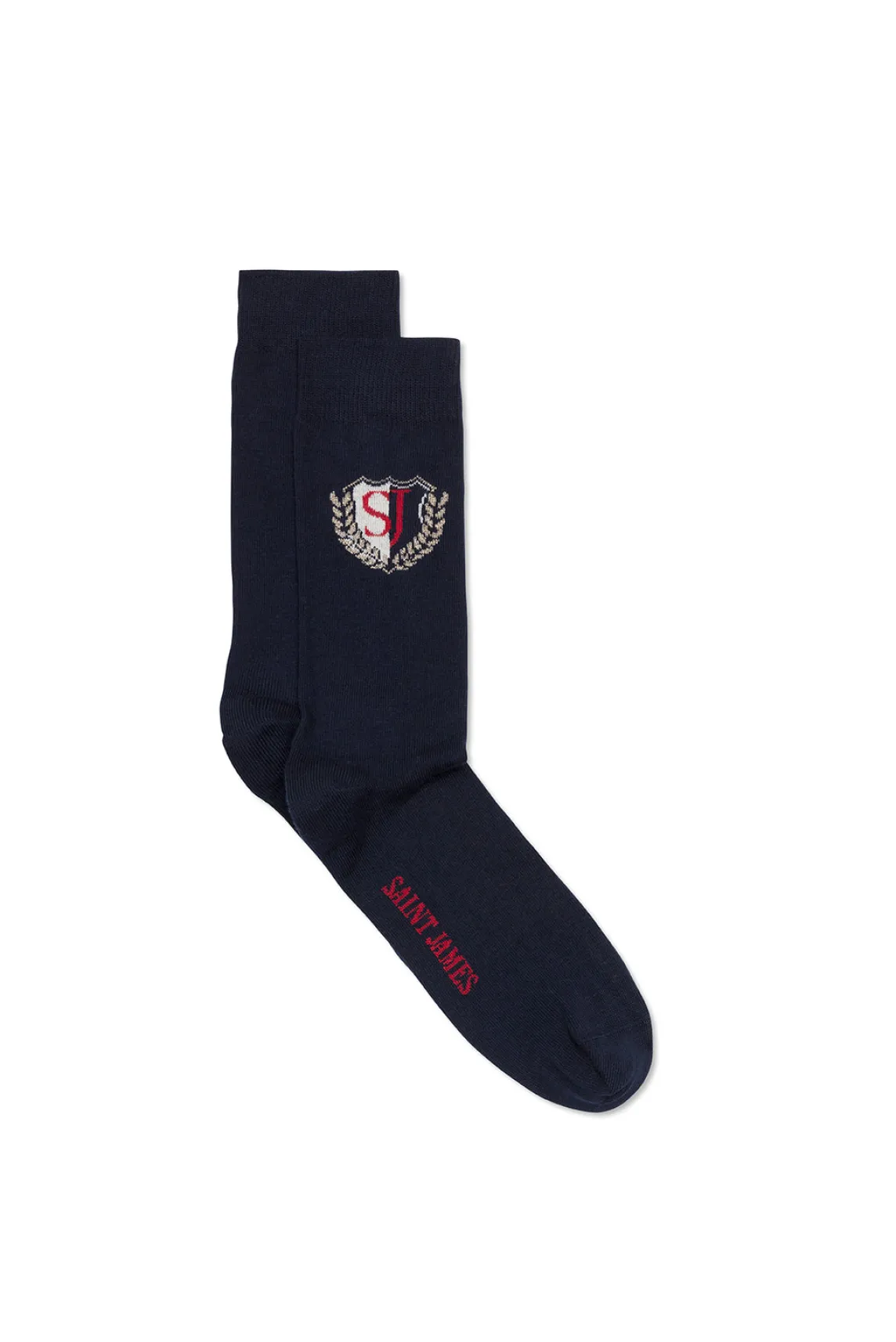 Saint James Shoes & Socks*Plain Cotton Socks Marine/ecume/tulipe