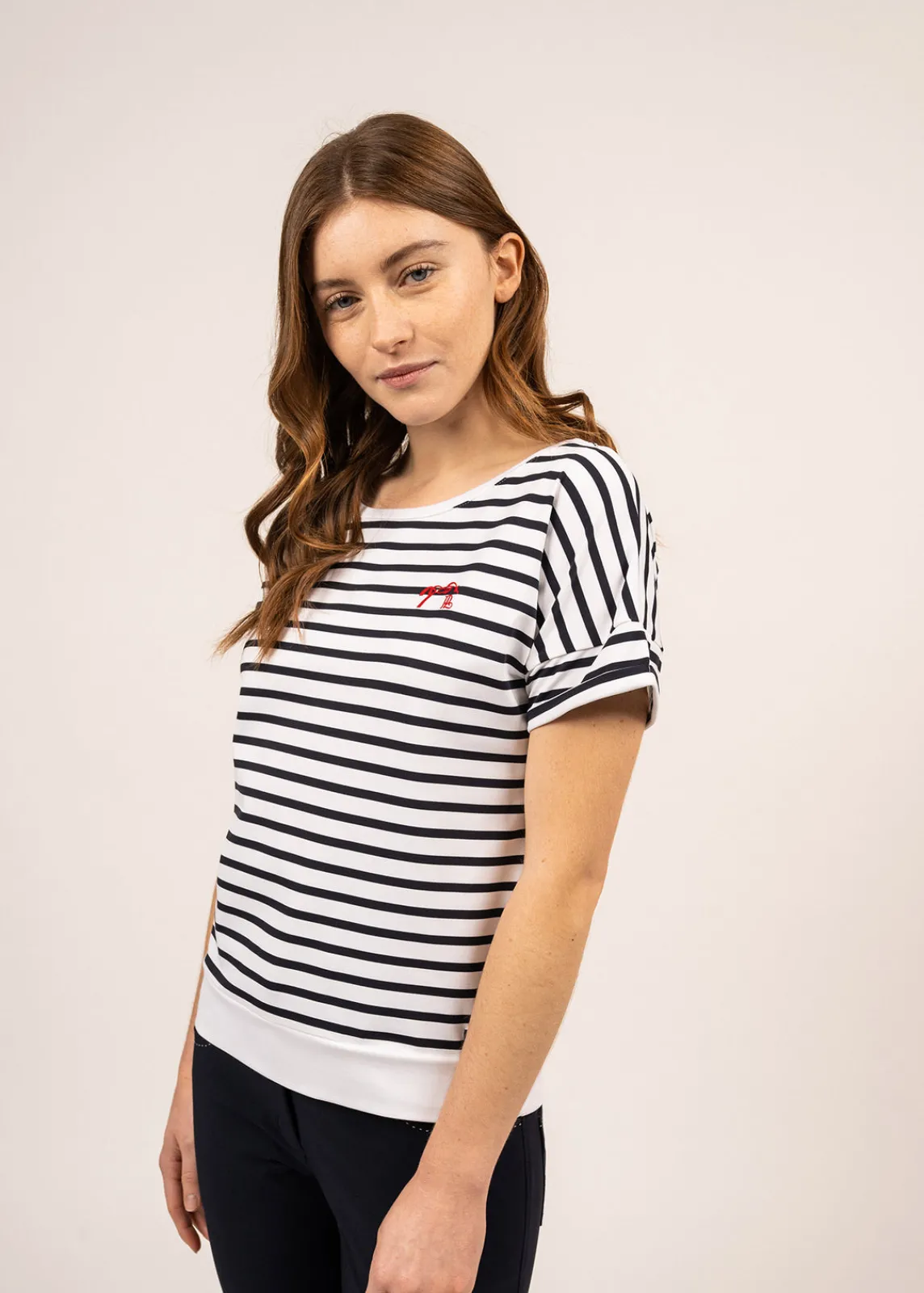 Saint James Tops & Polos*Poppyn's cotton t-shirt Neige/navy