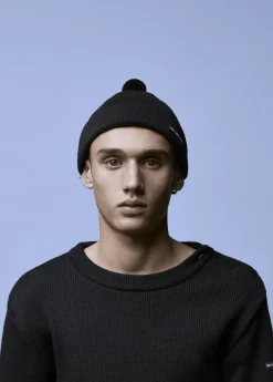 Saint James Hats & Beanies*Quatre Hiver bobble hat Noir