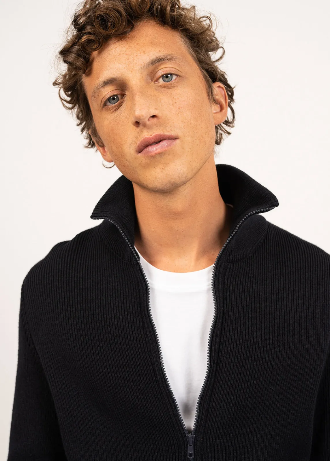Saint James Jumpers & Cardigans*Quiberon zipped jacket Navy