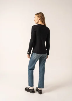 Saint James Jumpers, Cardigans, Jackets*Rivage Flat Ribbed Jumper Navy