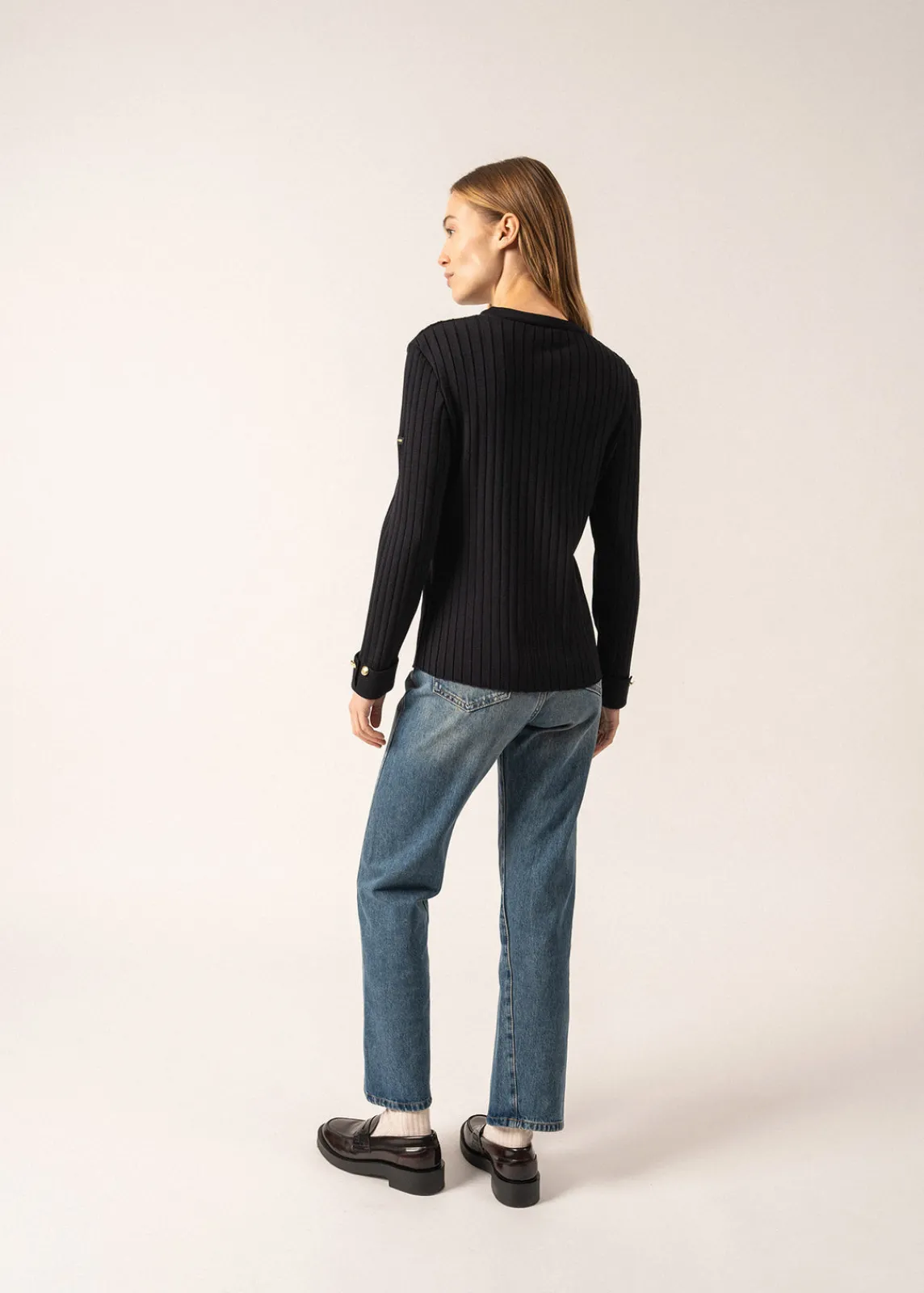 Saint James Jumpers, Cardigans, Jackets*Rivage Flat Ribbed Jumper Navy