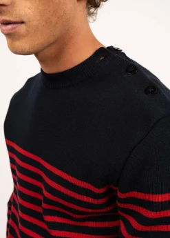 Saint James Sailor Jumpers|Sailor Jumpers*Rochefort striped sailor jumper Navy/medoc