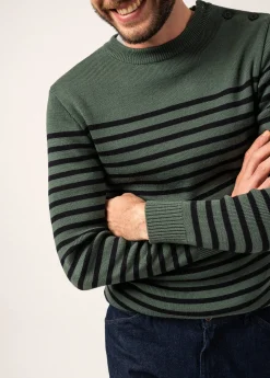 Saint James Sailor Jumpers|Sailor Jumpers*Rochefort striped sailor jumper Vegetal/navy