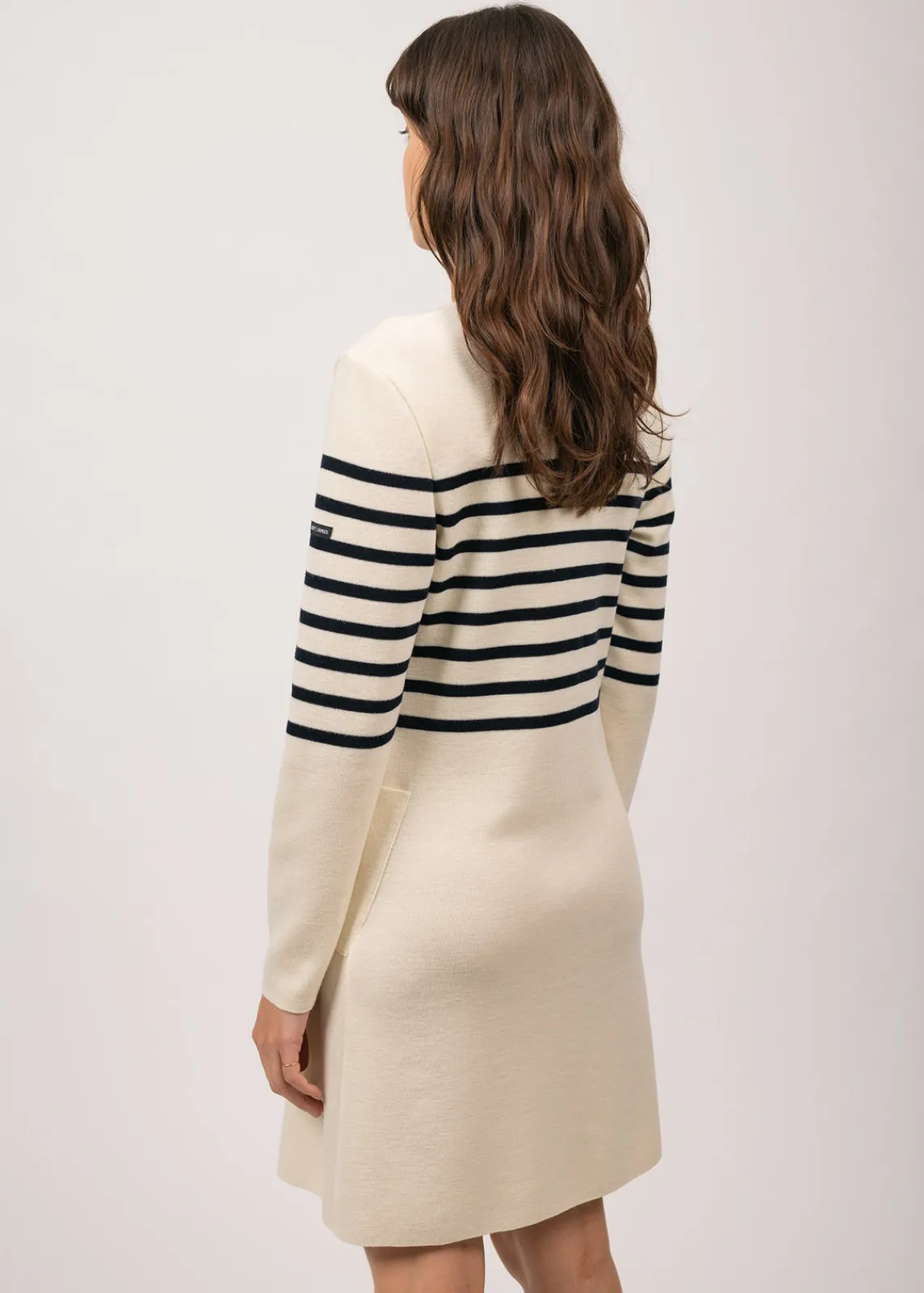 Saint James Dresses & Skirts*Royale striped dress in wool Ecume/navy