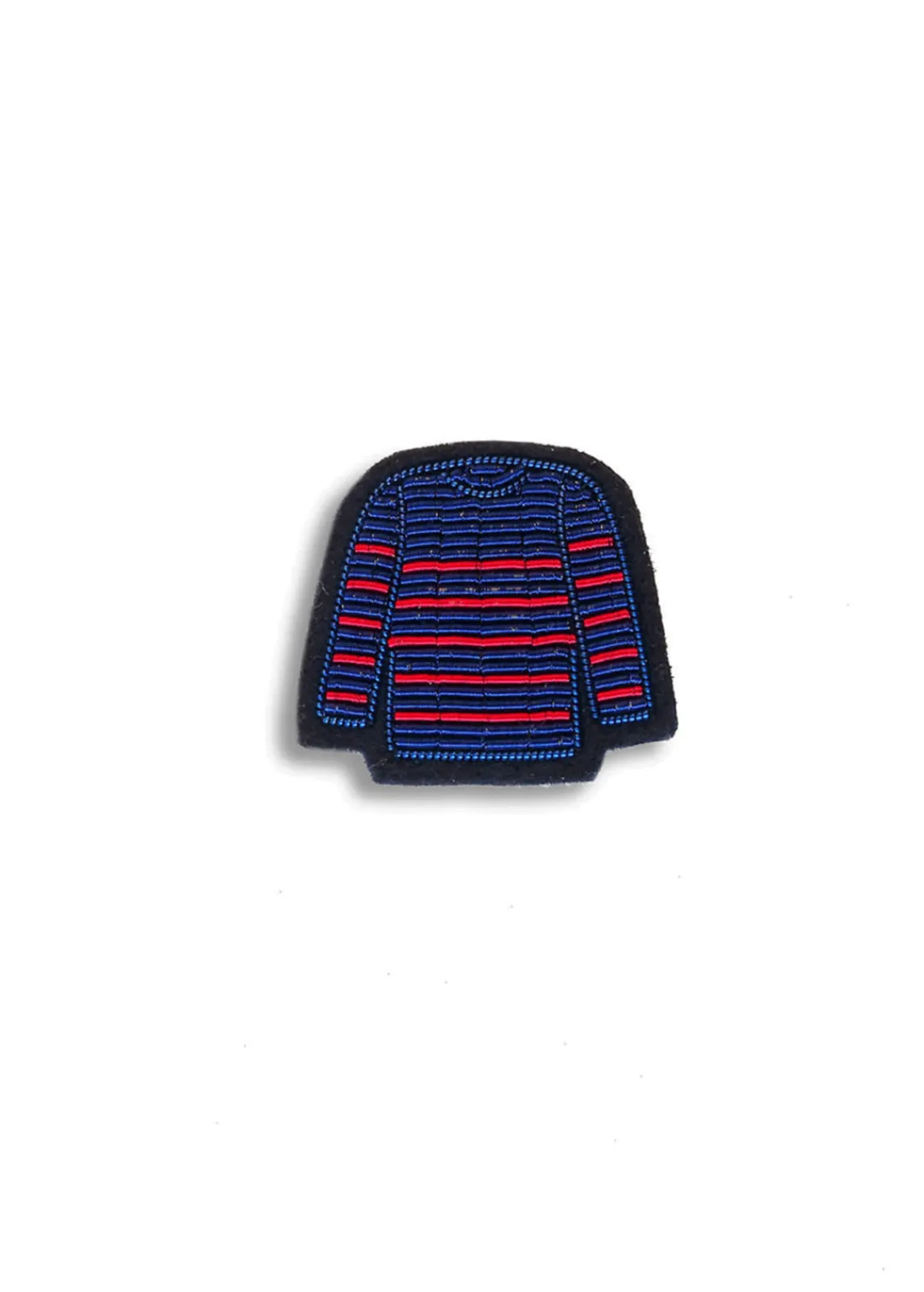 Saint James Brooches*Sailor striped shirt embroidered brooch Bleu/rouge