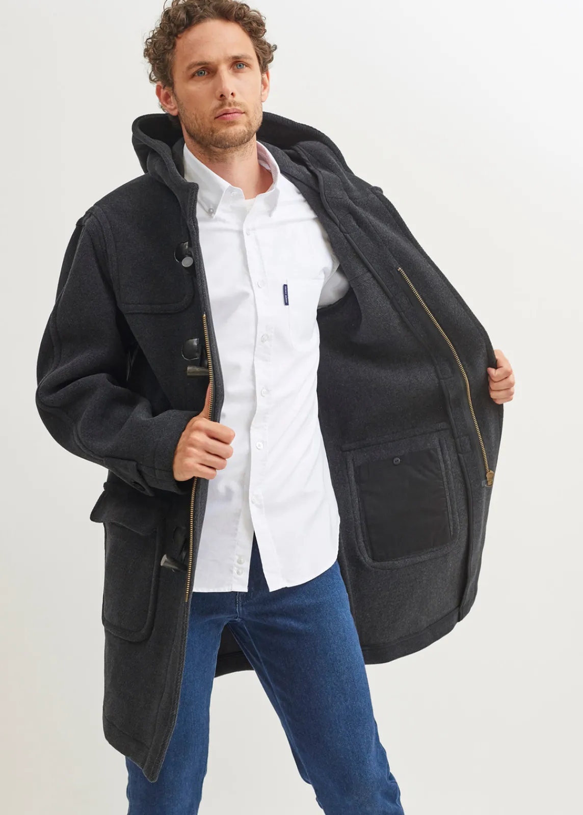 Saint James Coats*Saturne classic duffle-coat Anthracite