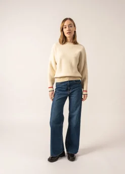 Saint James Jumpers, Cardigans, Jackets*Sélune Sweatshirt-inspired Jumper Ecru