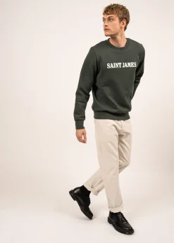 Saint James Jumpers & Cardigans*Solal sweatshirt Vegetal/blancd'hiver