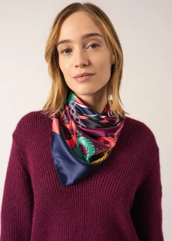 Saint James Scarves*Square Scarf Navy/trefle