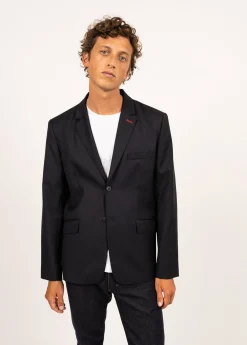 Saint James Shell Jackets & Raincoats*St Benoit wool cloth blazer Navy