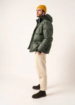 Saint James Coats*St Octave Hooded Down Jacket Vegetal/navy