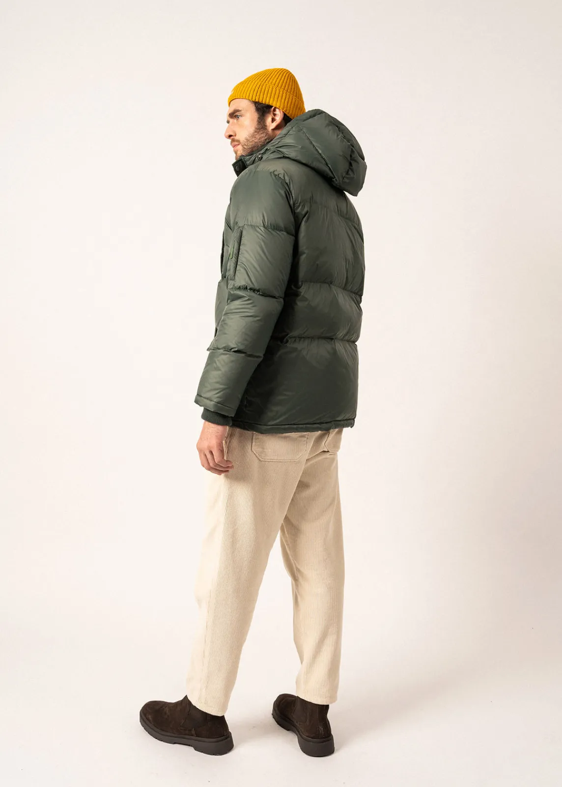Saint James Coats*St Octave Hooded Down Jacket Vegetal/navy