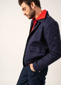 Saint James Shell Jackets & Raincoats*St Richard Cotton Jacket Amiral