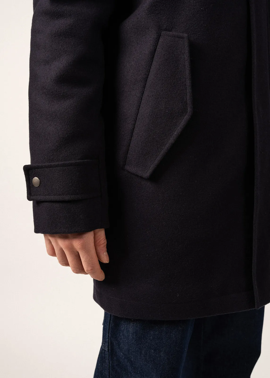 Saint James Coats*St Sydney Long Wool Coat Navy