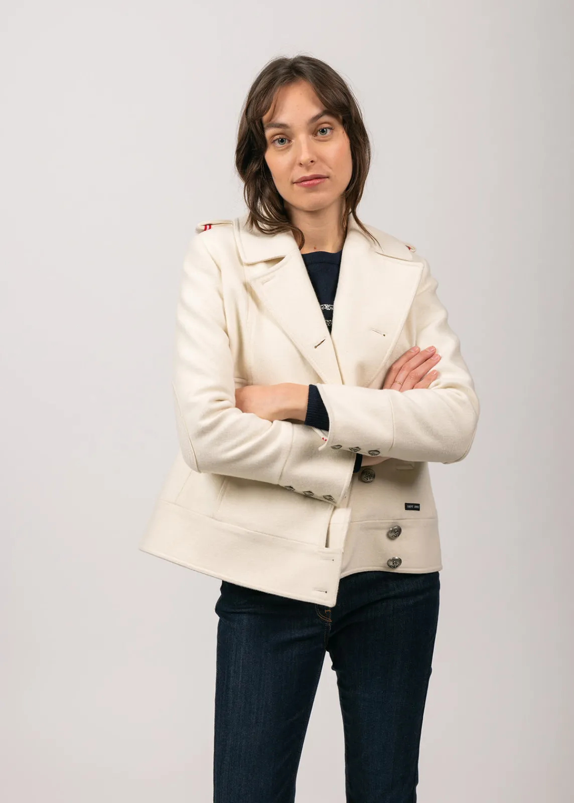 Saint James Coats & Peacoats*Ste Brigitte peacoat Blancd'hiver