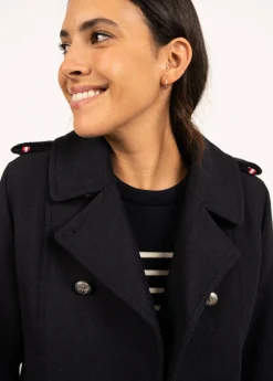 Saint James Coats & Peacoats*Ste Brigitte peacoat Navy