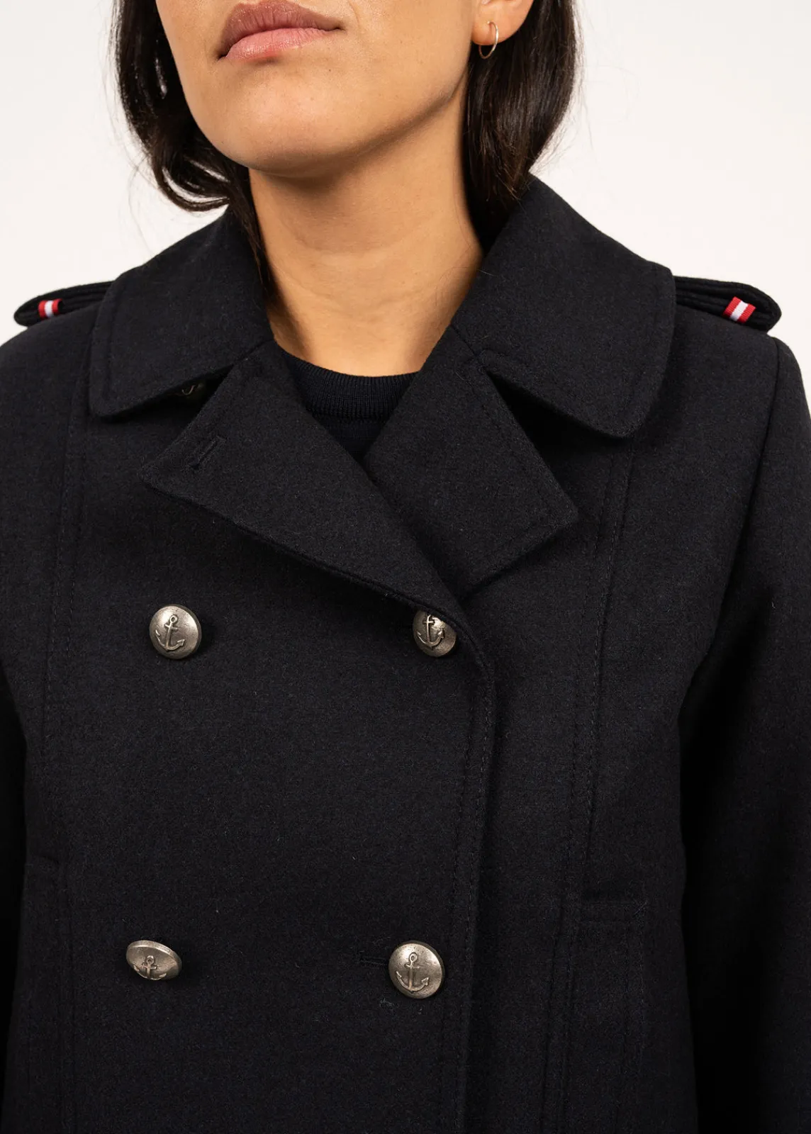 Saint James Coats & Peacoats*Ste Brigitte peacoat Navy