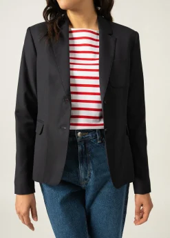 Saint James Jumpers, Cardigans, Jackets*Ste Cécile blazer jacket Navy