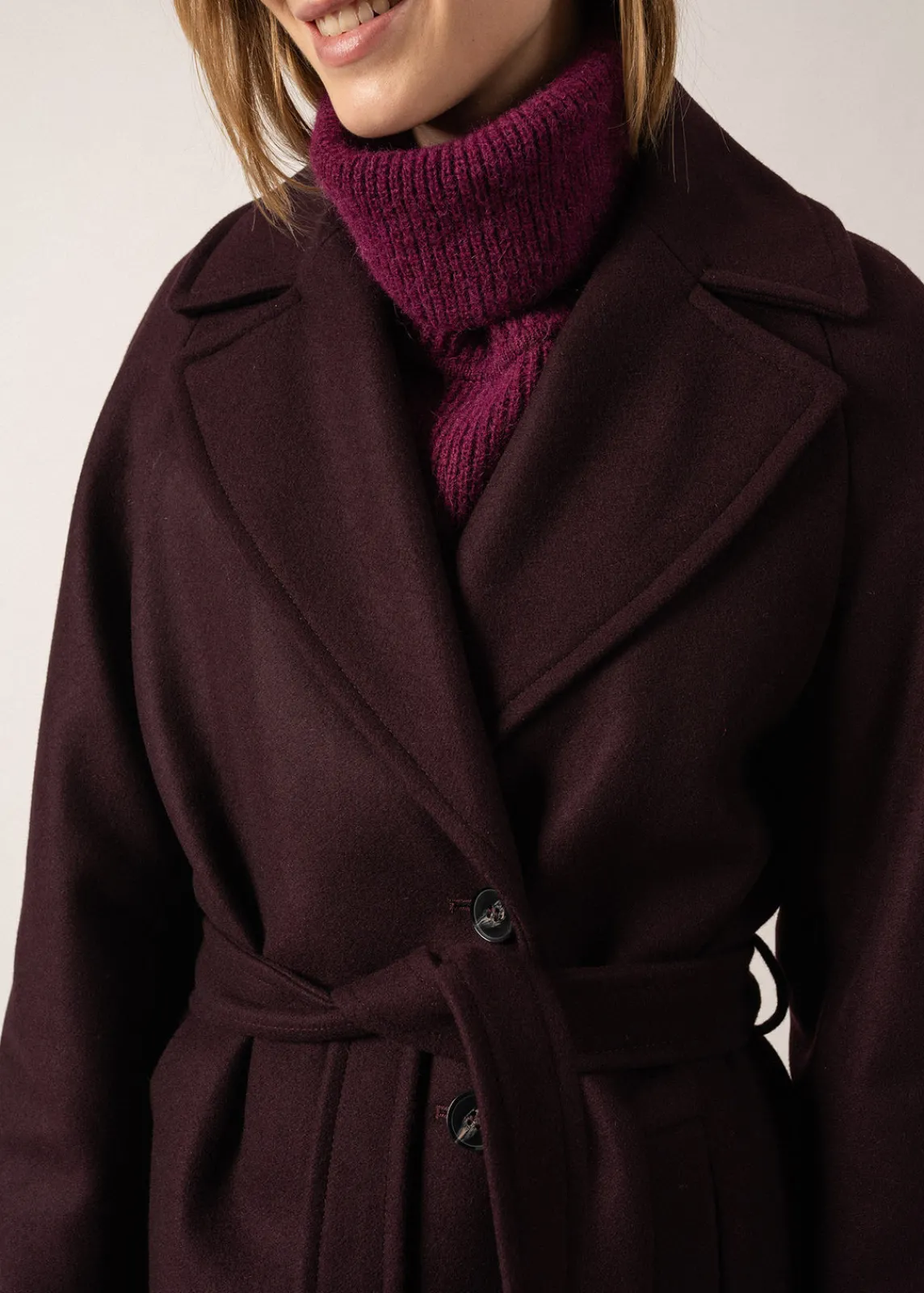 Saint James Coats & Peacoats*Ste Enora Classic Coat Prunefonce