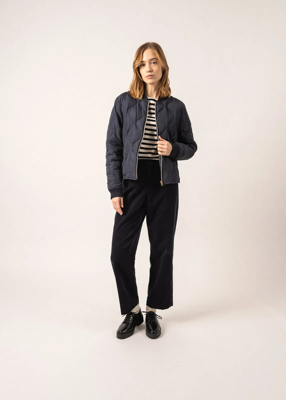 Saint James Jumpers, Cardigans, Jackets*Ste Izia Quilted Jacket Amiral