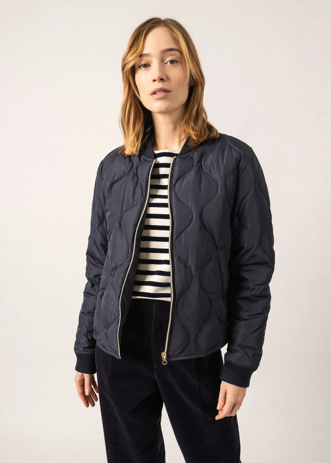 Saint James Jumpers, Cardigans, Jackets*Ste Izia Quilted Jacket Amiral