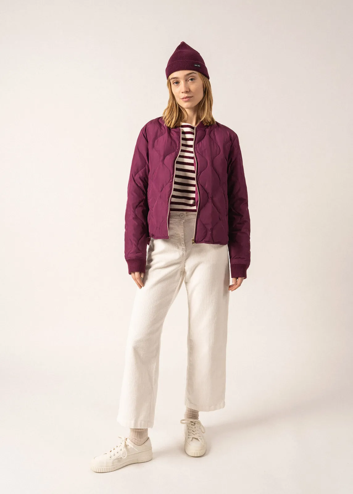 Saint James Jumpers, Cardigans, Jackets*Ste Izia Quilted Jacket Prune