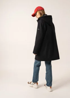 Saint James Coats & Peacoats*Ste Katia Hooded Coat Navy