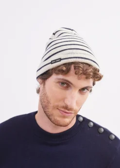 Saint James Hats & Beanies*Striped sailor hat Ecru/marine