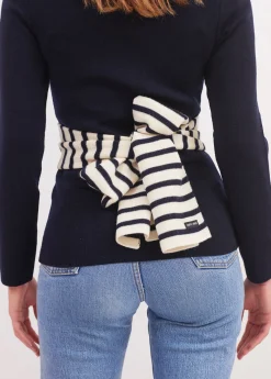 Saint James Scarves*Striped scarf Ecru/marine