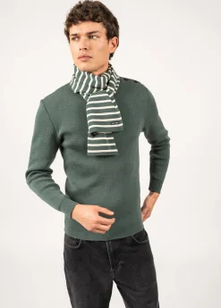 Saint James Scarves*Striped scarf Vegetal/ecru