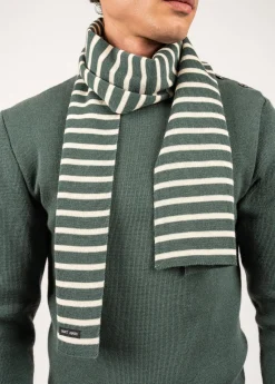 Saint James Accessories*Striped scarf Vegetal/ecru