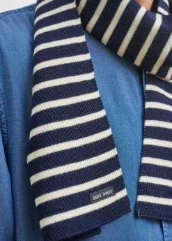 Saint James Accessories*Striped scarf Marine/ecru