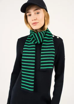 Saint James Scarves*Striped scarf Marine/trefle