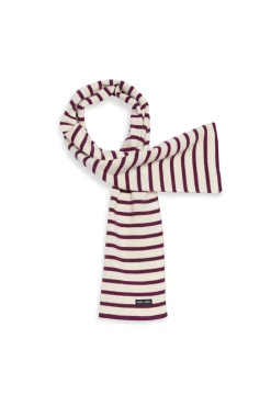 Saint James Scarves*Striped scarf Ecru/prune