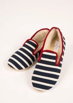 Saint James Shoes & Socks*Striped slippers Marine/ecru/rouge