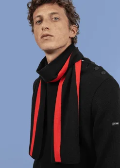 Saint James Accessories|Accessories*Sur mon cou wool scarf Noir/pavillon