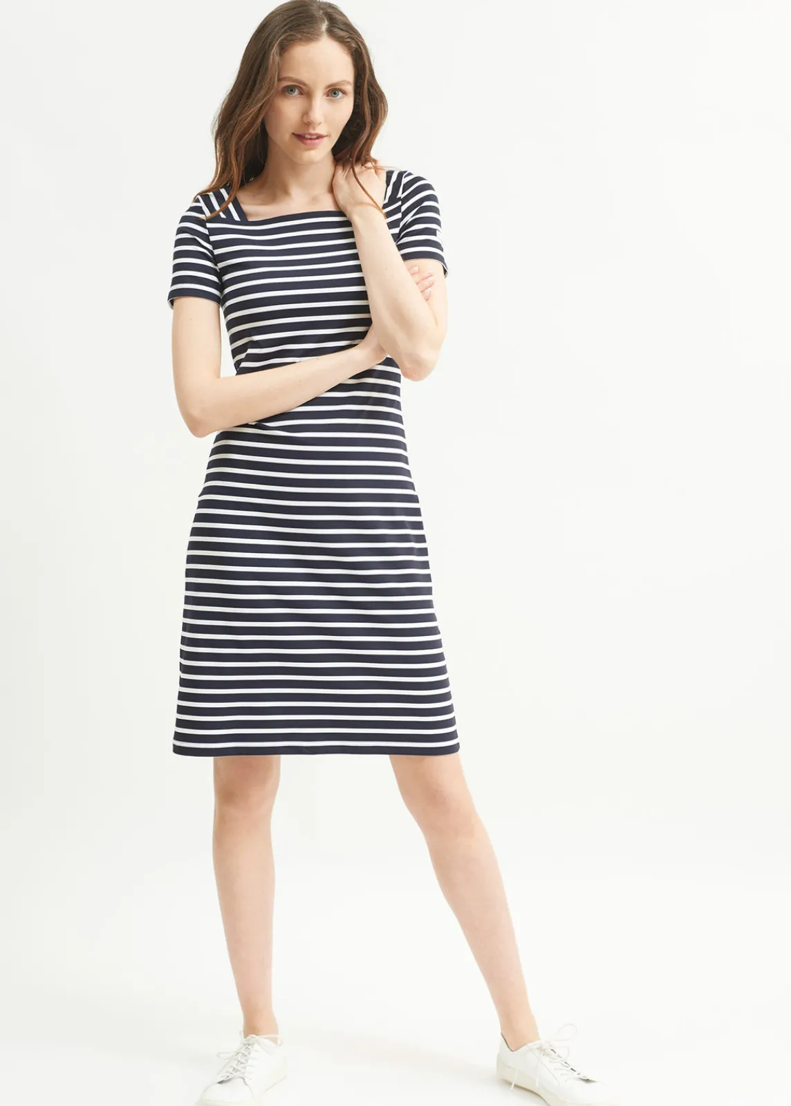 Saint James Dresses & Skirts*Tolède anti-UV striped dress Navy/neige