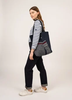 Saint James Accessories*Tote bag in recycled cotton Marine/ecru
